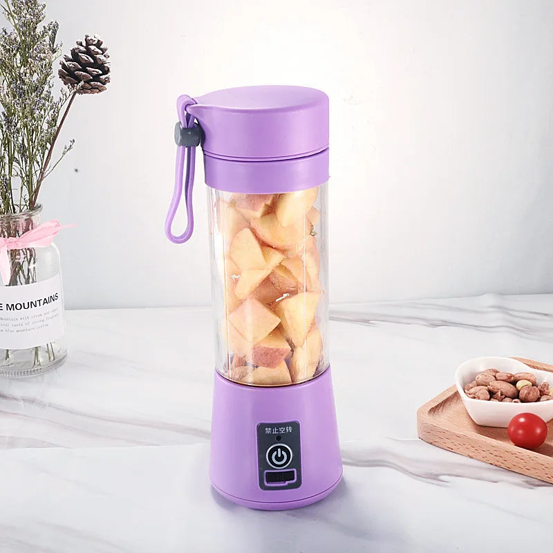 380ml Portable Electric Juicer Blender USB Rechargeable Fruit Food Processor Smoothie Maker Compact Kitchen Mini Juicer