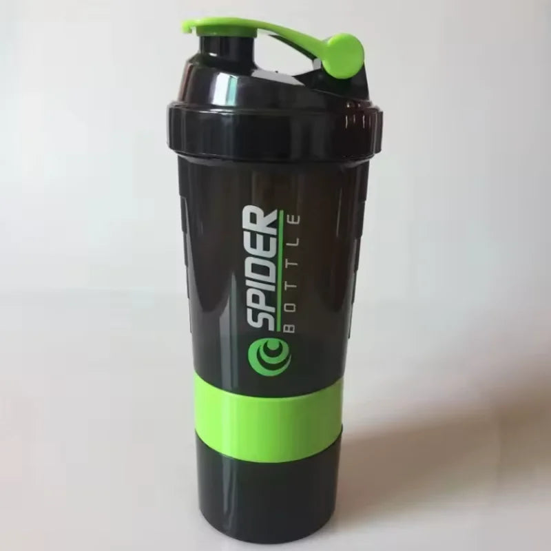 500ML Shaker Cups Portable Protein Powder Shaker Water Bottles Outdoor Sports Milkshake Kettle Gym Fitness Mixing Shake Cup