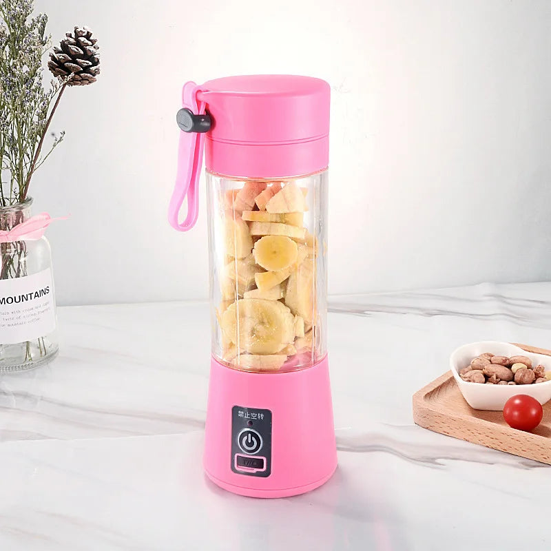 380ml Portable Electric Juicer Blender USB Rechargeable Fruit Food Processor Smoothie Maker Compact Kitchen Mini Juicer